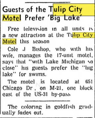 Tulip City Motel - June 1963 Article (newer photo)